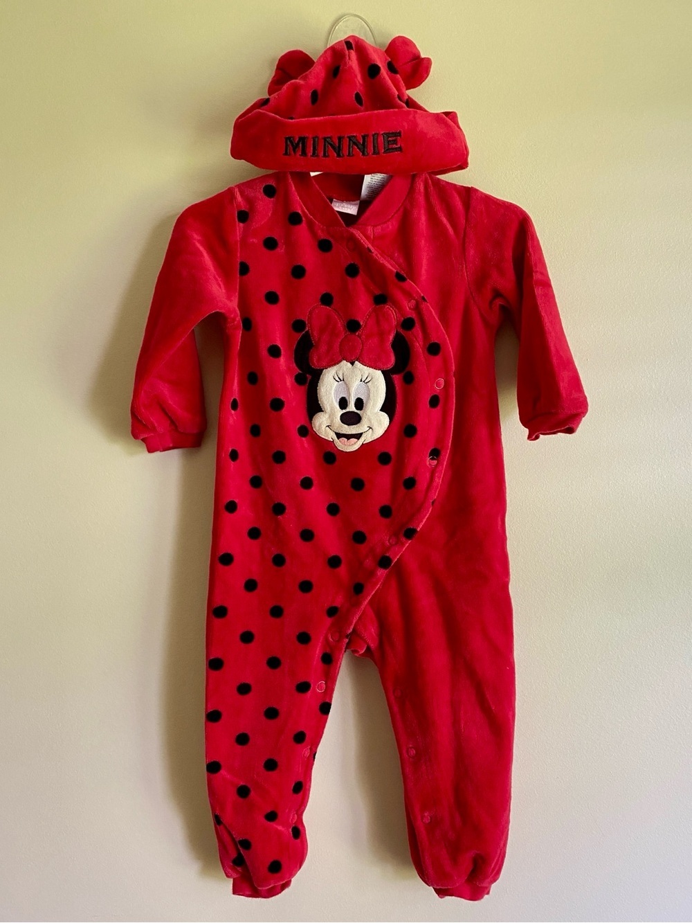 Disney Red Minnie Mouse Polka Dot One-Piece w/ Hat
